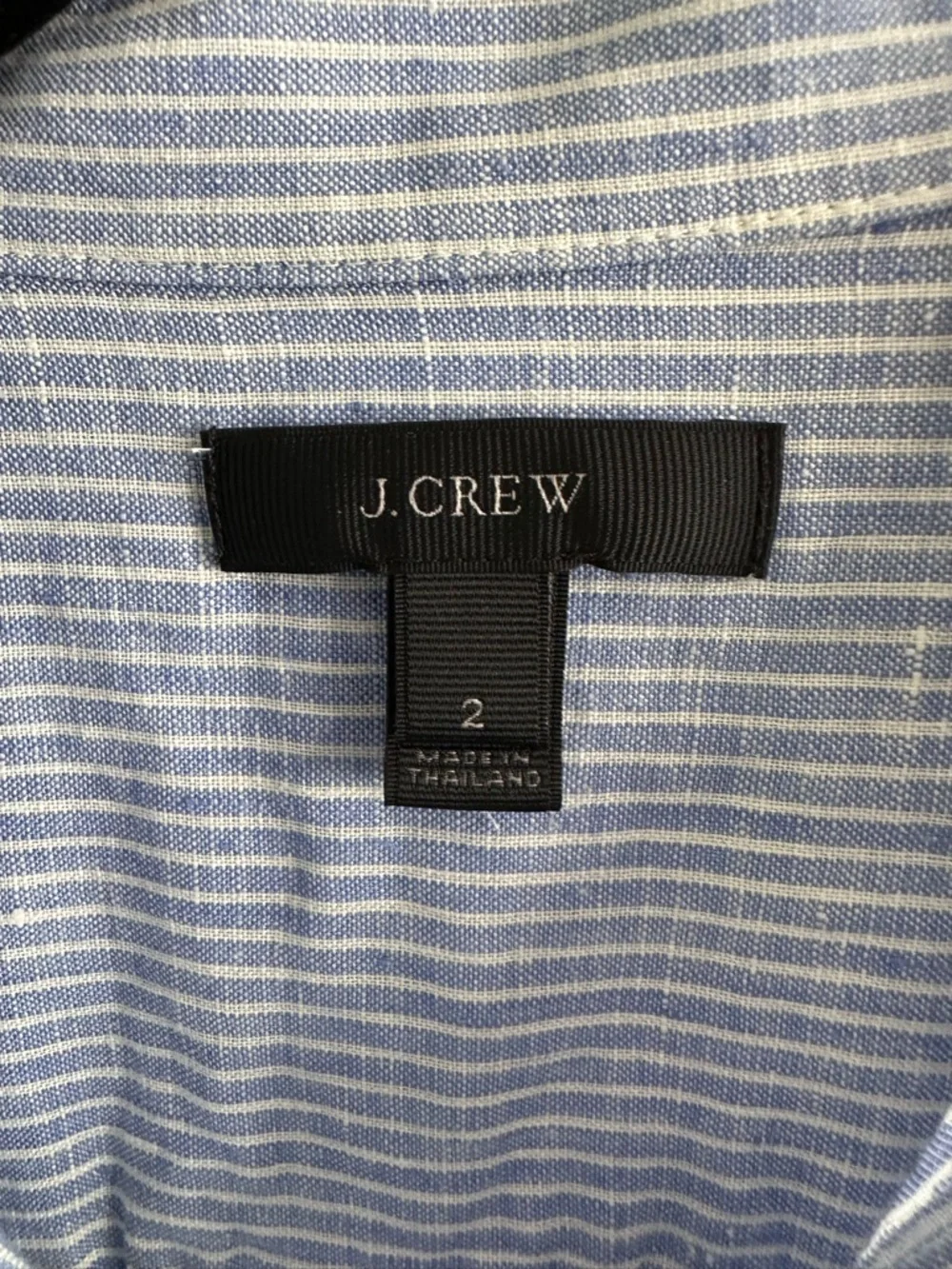 J.Crew Blue White Stripe Popover Button Front Shirt Women’s Size 2 Cotton - Picture 4 of 8
